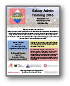 Galaxy Admin Training Flier